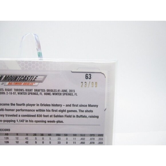 2021 Topps Ben Baller Ryan Mountcastle Green Refractor #63 Rookie Card 23/99,A18 - Picture 8 of 8